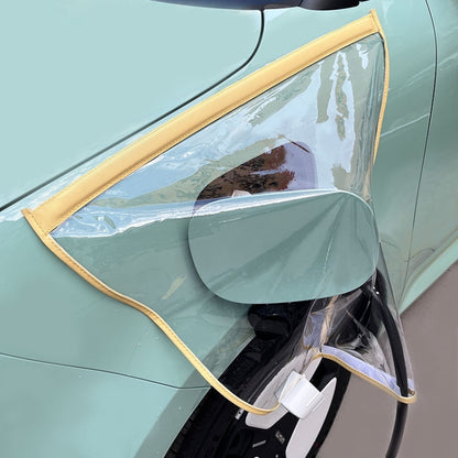 Electric Vehicle Charging Port Magnetic Transparent Rain Cover(Yellow) - In Car by buy2fix | Online Shopping UK | buy2fix