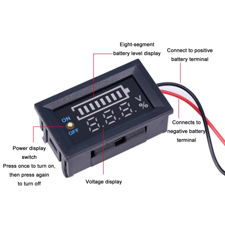 229TY 7-100V Electric Car Lithium Battery Voltage Power Meter Display Switch - Current & Voltage Tester by buy2fix | Online Shopping UK | buy2fix