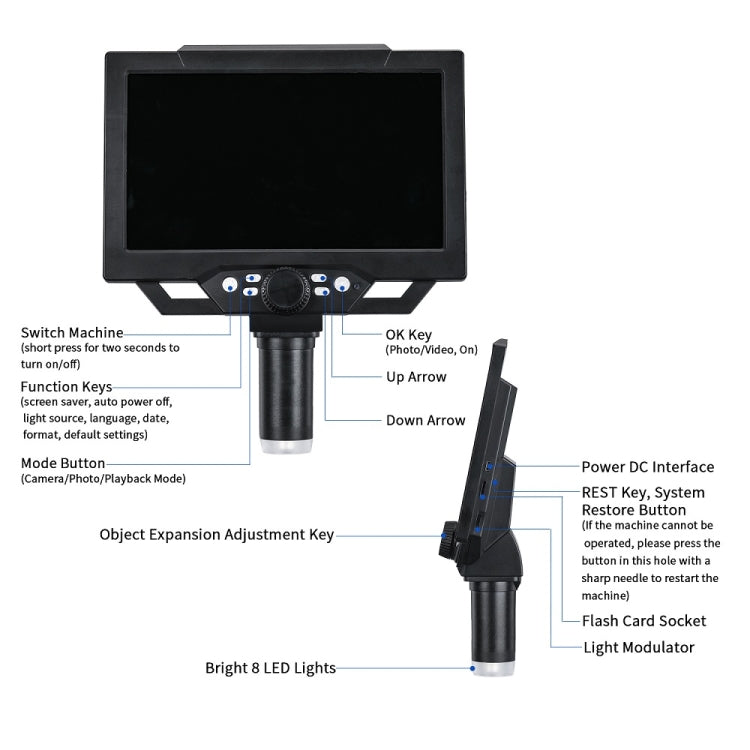 G1600 1-1600X Magnification 9 Inch Electron Microscope, Style: Without Battery UK Plug - Consumer Electronics by buy2fix | Online Shopping UK | buy2fix