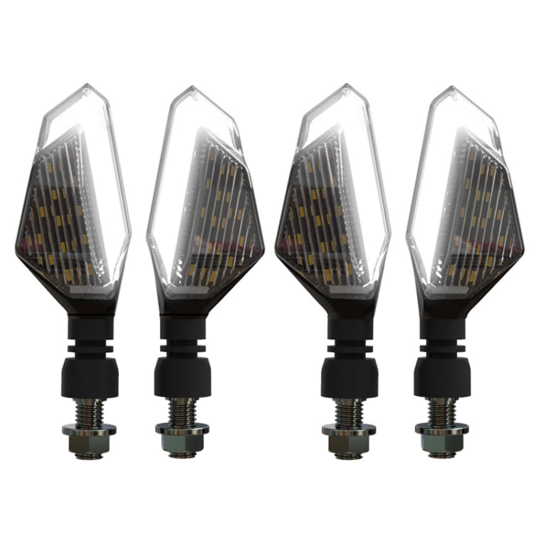 MK-236 4pcs 22LED Motorcycle V Line Two Color Turning Light Signal Angle Light(Yellow White) - In Car by buy2fix | Online Shopping UK | buy2fix
