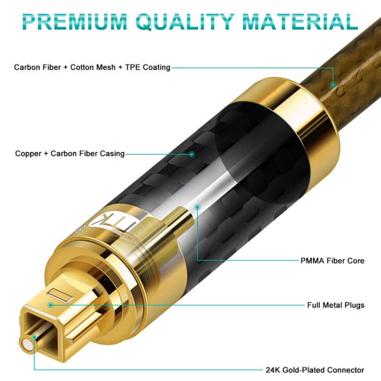 EMK GM/A8.0 Digital Optical Fiber Audio Cable Amplifier Audio Gold Plated Fever Line, Length: 3m(Transparent Coffee) -  by EMK | Online Shopping UK | buy2fix