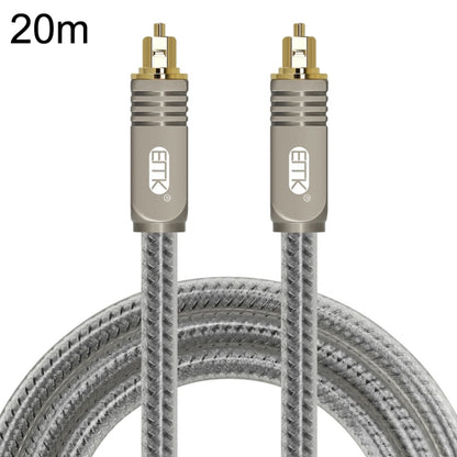 EMK YL/B Audio Digital Optical Fiber Cable Square To Square Audio Connection Cable, Length: 20m(Transparent Gray) - Audio Optical Cables by EMK | Online Shopping UK | buy2fix