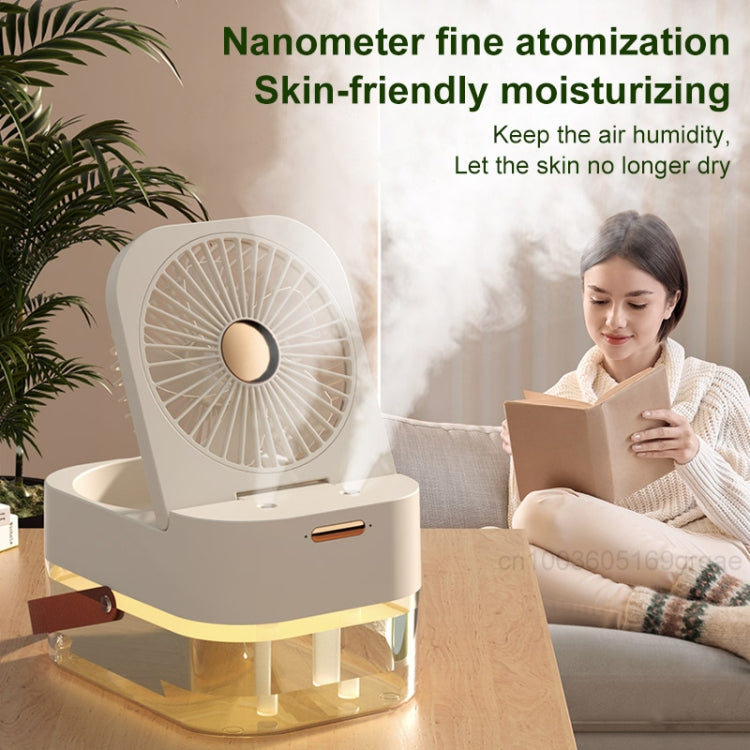 Rechargeable 4000mAh 2.5L Dual Spray Humidifying Fan with Ambient Light Aroma Diffuser(White) - Air Purifiers & Parts by buy2fix | Online Shopping UK | buy2fix