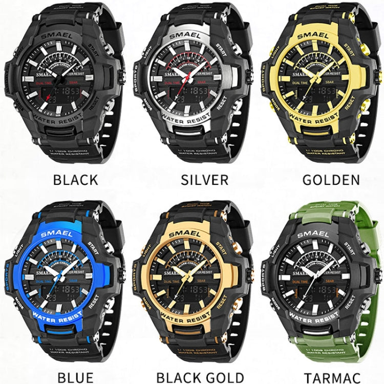 SMAEL 8028 Sports Waterproof Men Watch Outdoor Mountaineering Wear-resistant Wrist Watch(Black Rose Gold) - LED Digital Watches by SMAEL | Online Shopping UK | buy2fix