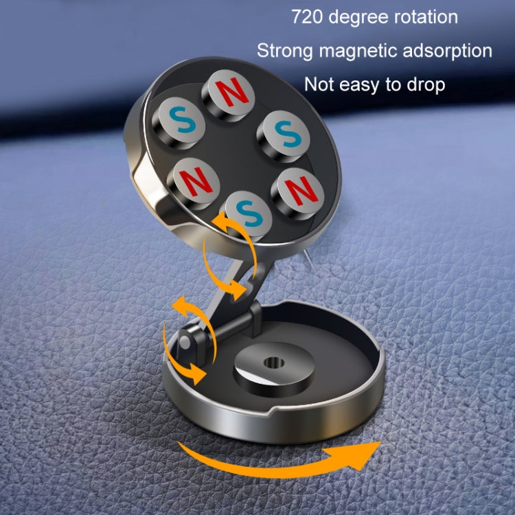 Multi-Angle Positioning Car Folding Circular Car Magnetic Suction Bracket(Silver) - In Car by buy2fix | Online Shopping UK | buy2fix