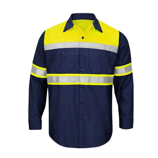 Pure Cotton Long-sleeved Reflective Clothes Overalls Work Clothes, Size: XXXXL(Yellow +Blue Top) - Workplace Safety Supplies by buy2fix | Online Shopping UK | buy2fix