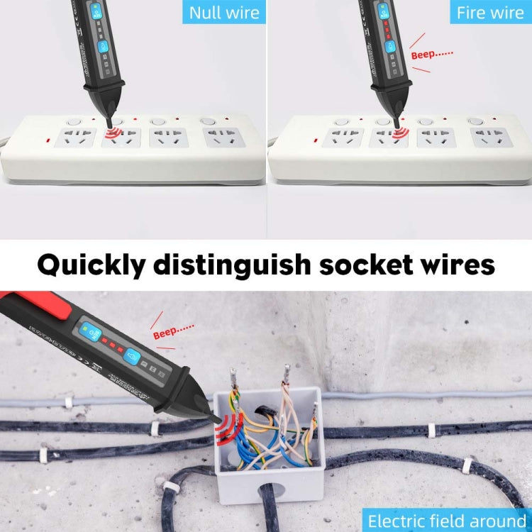 PT202A Digital Display Test Pen Multi-Function Non-Contact Household Intelligent Induction Tester - Voltage Detector by buy2fix | Online Shopping UK | buy2fix