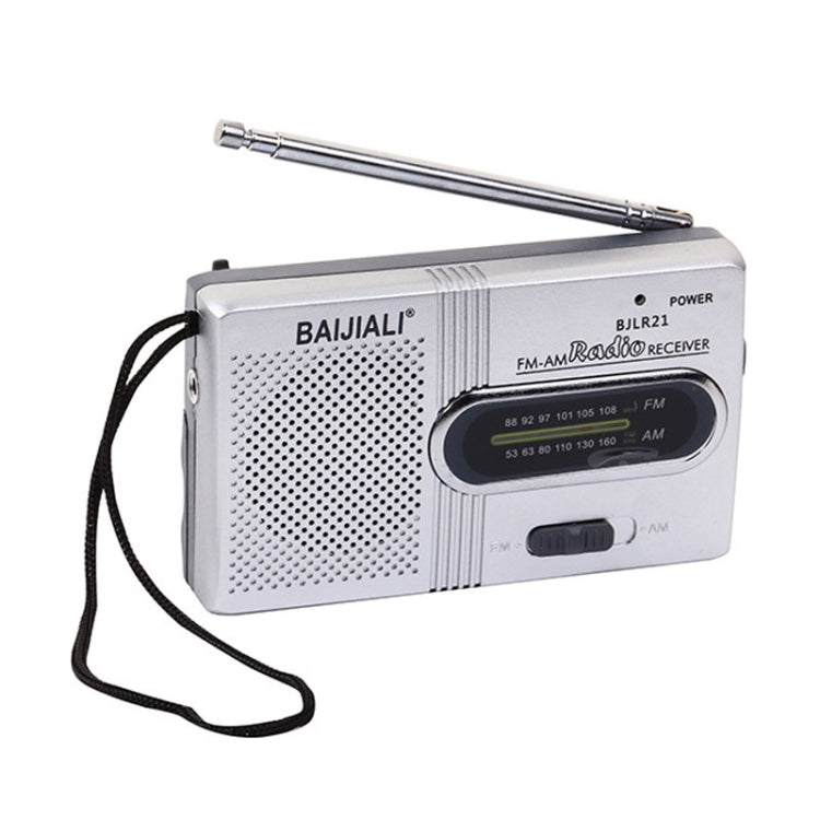 BAIJIALI BJLR21 Simple Retro Radio Full-band Built-in Speaker Outdoor Portable Audio(Silver Gray) - Consumer Electronics by BAIJIALI | Online Shopping UK | buy2fix