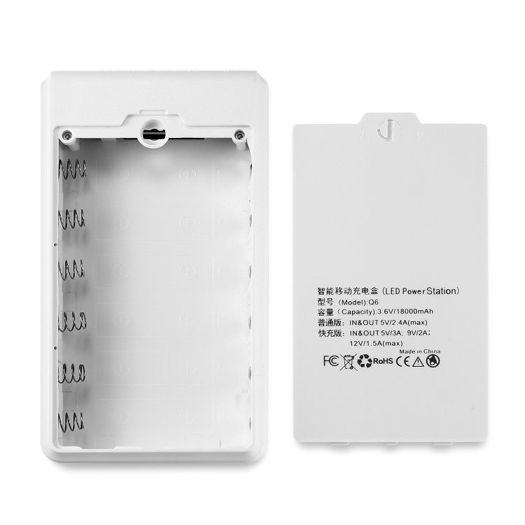 Q6 Removable 6 Sections 18650 Battery Box Charger Case, Style: Ordinary(White) - Consumer Electronics by buy2fix | Online Shopping UK | buy2fix