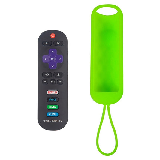 For TCL Roku RC280/RC282 2pcs Oval Remote Control Silicone Case(New Green) - Consumer Electronics by buy2fix | Online Shopping UK | buy2fix