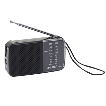 BAIJIALI KK-218 Vintage Analog Portable Multiband Built-in Speaker Radio(Black) - Radio Player by BAIJIALI | Online Shopping UK | buy2fix