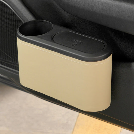 Car Seat Water Cup Holder Umbrella Storage Box Trash Can, Color: Beige Leather - In Car by buy2fix | Online Shopping UK | buy2fix