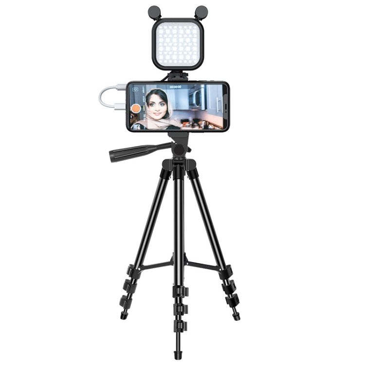 KIT-15LM Tripod Fill Light With Microphone Vlogging Kit  For Live Phone Recording(Black) - Consumer Electronics by buy2fix | Online Shopping UK | buy2fix