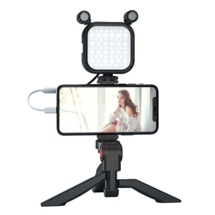 KIT-11LM Tripod Fill Light With Microphone Vlogging Kit For Live Phone Recording(Black) - Consumer Electronics by buy2fix | Online Shopping UK | buy2fix