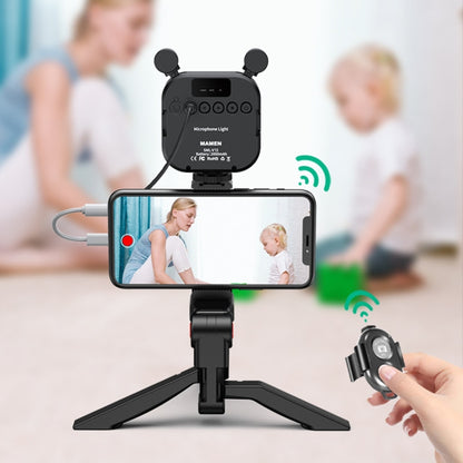 KIT-11LM Tripod Fill Light With Microphone Vlogging Kit For Live Phone Recording(Black) - Consumer Electronics by buy2fix | Online Shopping UK | buy2fix