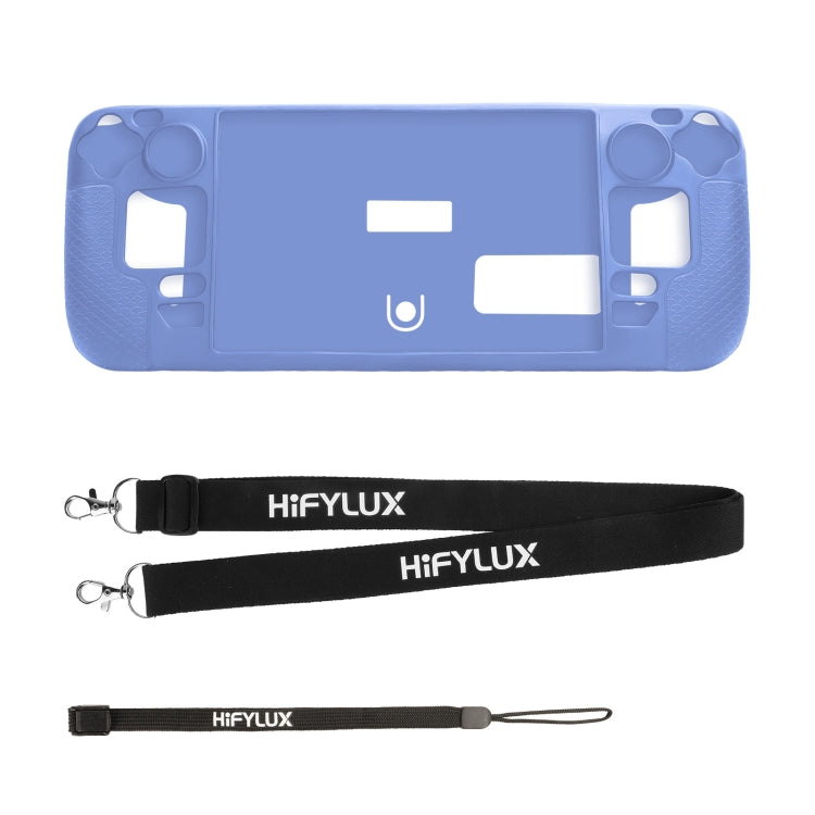 For Steam Deck Hifylux ST-PF14 Game Console Silicone Case Anti-scratch Non-slip Handheld Case Lanyard(Blue) - Accessories by buy2fix | Online Shopping UK | buy2fix