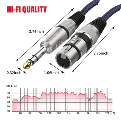 3m Blue and Black Net TRS 6.35mm Male To Caron Female Microphone XLR Balance Cable -  by buy2fix | Online Shopping UK | buy2fix