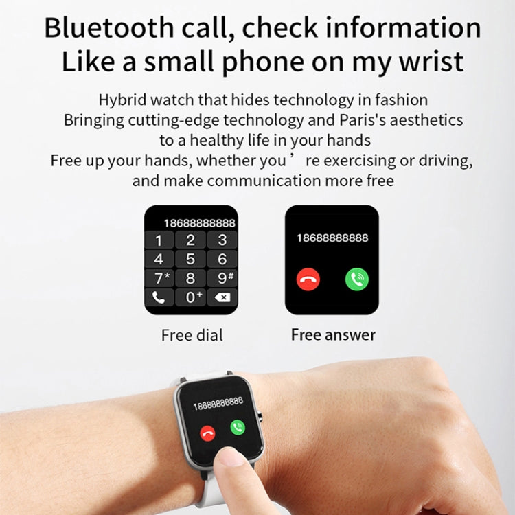 H10 1.69 inch Screen Bluetooth Call Smart Watch, Support Heart Rate/Blood Pressure/Sleep Monitoring, Color: Yellow - Smart Wear by buy2fix | Online Shopping UK | buy2fix