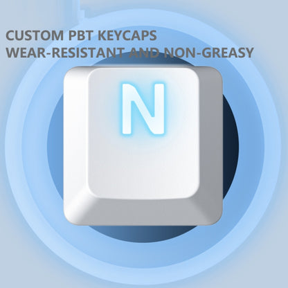 Ajazz AK35I 110 Keys White Light Backlight PBT Keycap Wired Mechanical Keyboard Tea Shaft (Blue White) - Wired Keyboard by Ajazz | Online Shopping UK | buy2fix