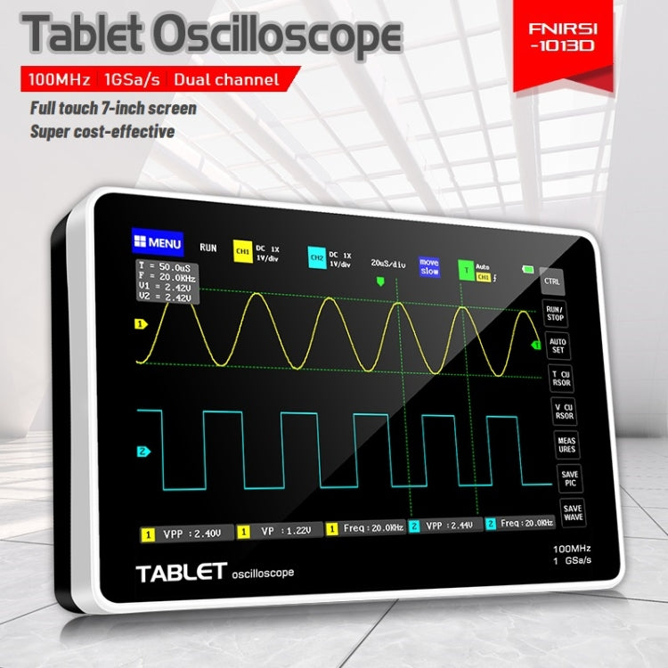 FNIRSI 1013D 1GS Sampling Dual Channel 100M Bandwidth Digital Oscilloscope, US Plug(English) -  by FNIRSI | Online Shopping UK | buy2fix