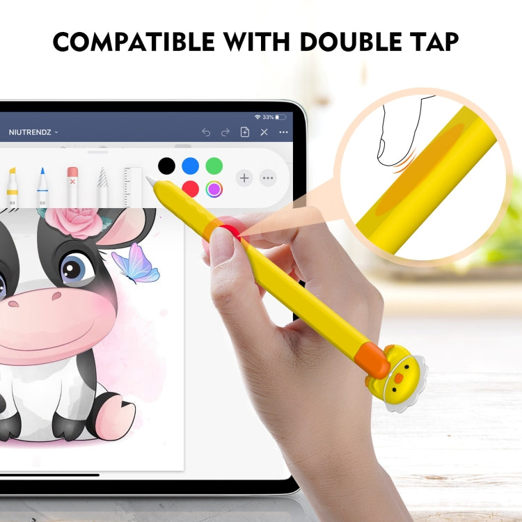 For Apple Pencil 2 AhaStyle PT-LC129 Pen Case Cartoon Silicone Protective Case(Spacecraft) - Pencil Accessories by AhaStyle | Online Shopping UK | buy2fix