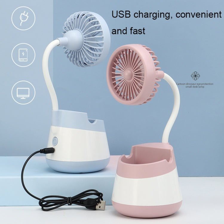 276A USB Charging Desktop Pen Holder Fan with Phone Holder Function Dormitory Portable Fan(Pink) - Electric Fans by buy2fix | Online Shopping UK | buy2fix