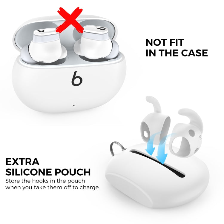 For Beats Studio Buds AhaStyle PT172 Earphone Silicone Ear Caps, Style: Earcap x 3+Case (White) - Anti-dust & Ear Caps by AhaStyle | Online Shopping UK | buy2fix