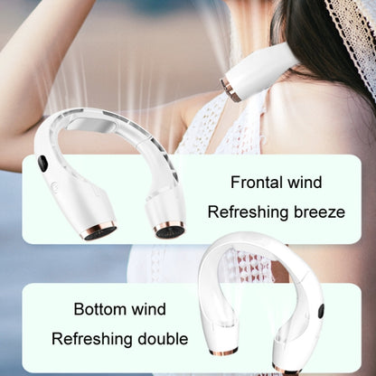 USB Charging Big Wind Cooling Leafless Hanging Neck Fan(Blue) - Electric Fans by buy2fix | Online Shopping UK | buy2fix