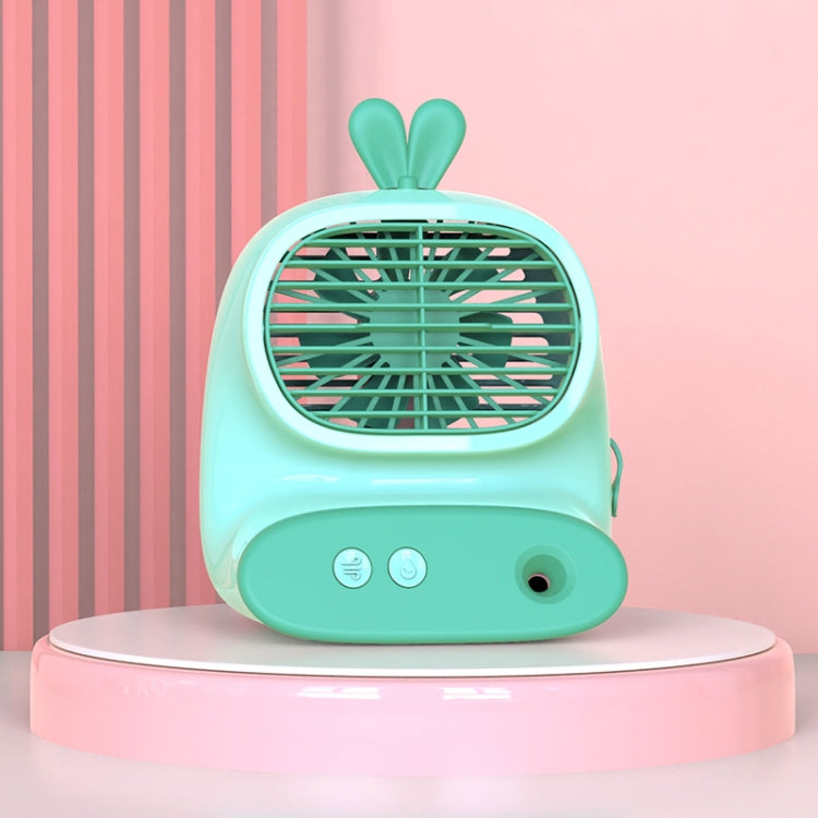 CS1319 Desktop Small Hydrating Spray Cartoon Fan Rechargeable Silent Humidifying Fan(Bunny Green) - Electric Fans by buy2fix | Online Shopping UK | buy2fix