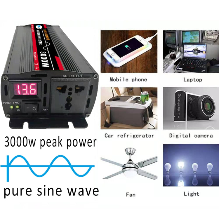 4000W 24V to 220V High Power Car Pure Sine Wave Inverter Power Converter - Pure Sine Wave by buy2fix | Online Shopping UK | buy2fix