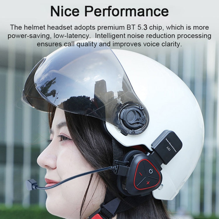 LX1 Motorcycle Half Helmet Waterproof Wireless 5.3 Bluetooth Headset, Version: English(Classic Red) - Motorcycle Walkie Talkie by buy2fix | Online Shopping UK | buy2fix