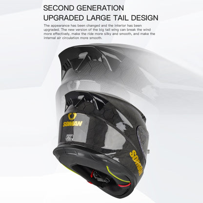 SOMAN Motorcycle Carbon Fiber Double Lens Thermal Safety Helmet, Size: S(Snake Carbon Fiber REVO) - Helmets by SOMAN | Online Shopping UK | buy2fix