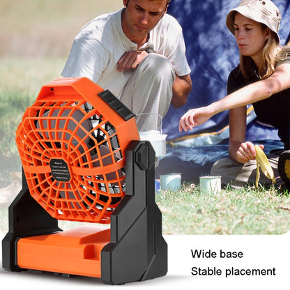 Outdoor Infinitely Variable Speed Portable Large Wind Charging Camping Lighting Fan(Black Orange) - Electric Fans by buy2fix | Online Shopping UK | buy2fix