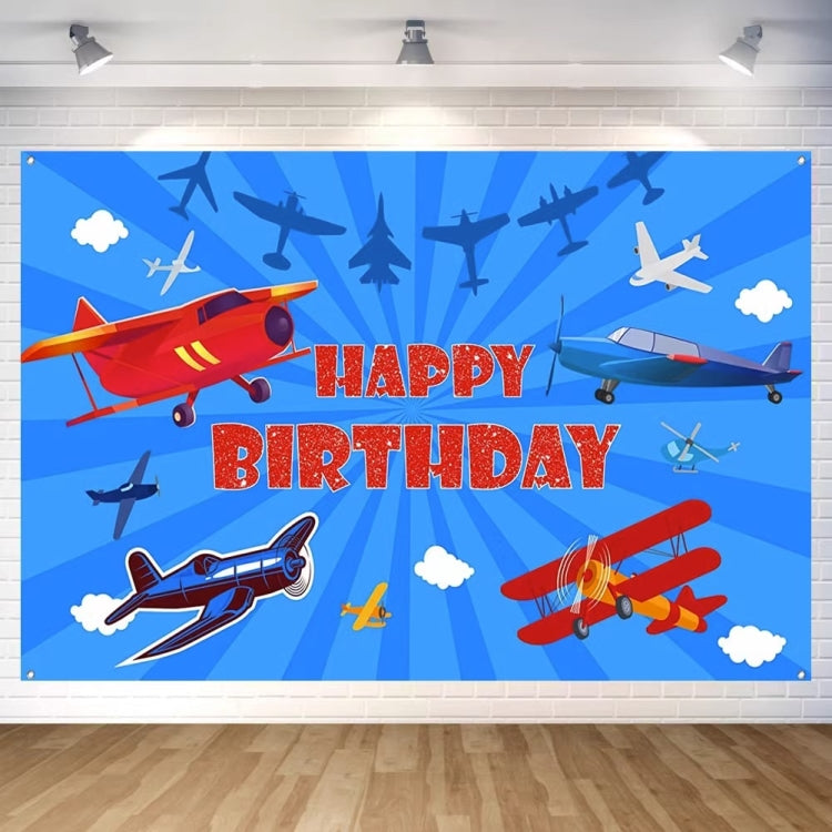 180x110cm Airplane Theme Birthday Background Cloth Children Birthday Party Decoration Photography Background -  by buy2fix | Online Shopping UK | buy2fix