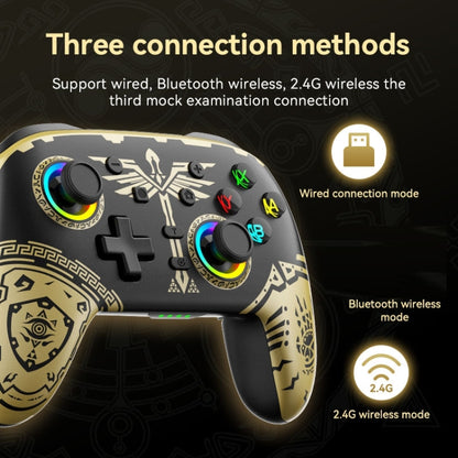 Wireless Bluetooth Somatosensory Vibration Gamepad for Nintendo Switch/Switch PRO, Color: Black Gold - Gamepads by buy2fix | Online Shopping UK | buy2fix