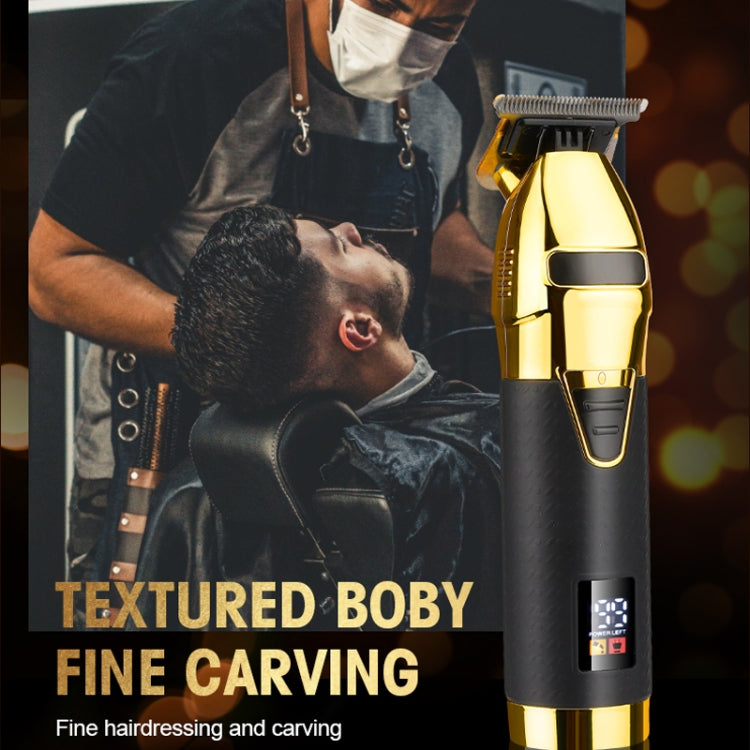 USB LCD Digital Display Haircutter Men Home Haircutter(Black Gold) - Hair Trimmer by buy2fix | Online Shopping UK | buy2fix