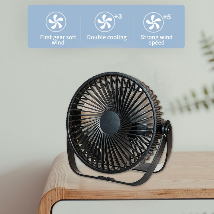 3-in-1 Electric Fan Wall Mounted Desktop Quiet Brushless Turbine Mini Fan, Style: Rechargeable(Black) - Electric Fans by buy2fix | Online Shopping UK | buy2fix