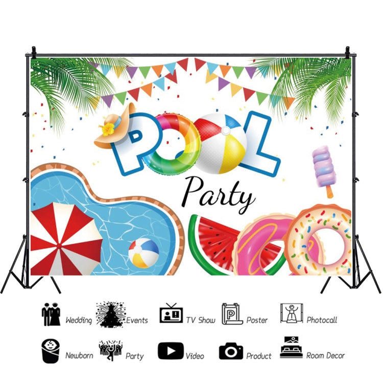 80x120cm Summer Pool Party Decoration Backdrop Swimming Ring Photography Background Cloth(12900866) -  by buy2fix | Online Shopping UK | buy2fix