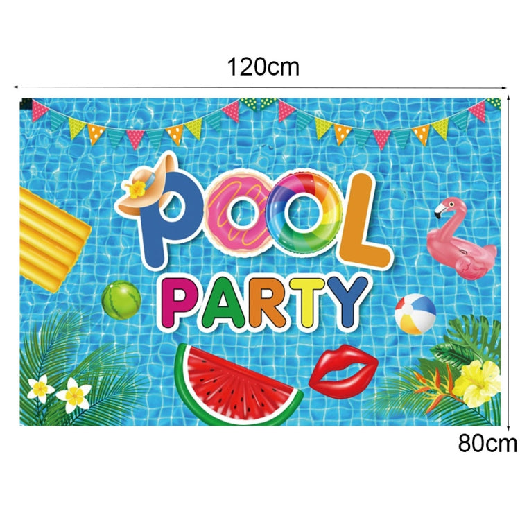 80x120cm Summer Pool Party Decoration Backdrop Swimming Ring Photography Background Cloth(12900866) -  by buy2fix | Online Shopping UK | buy2fix