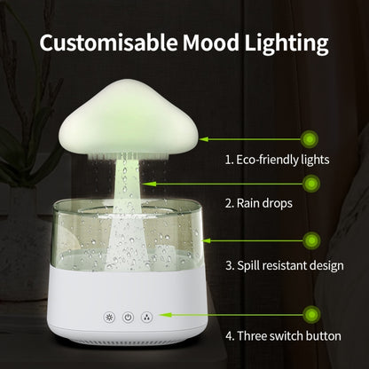 CH08 450ml Rain Humidifier Mushroom Cloud Colorful Night Lamp Aromatherapy Machine, Style: Without Remote Controller(Light Wood Grain) - Air Purifiers & Accessories by buy2fix | Online Shopping UK | buy2fix