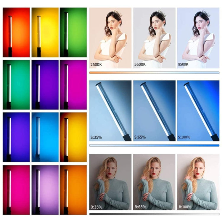 Pixel S24 RGB Fill Light Rod Handheld Portable Color Icelet Outdoor Videos Live Broadcast Studio Camera Stick Lamp(Standard Set+EU Plug Adapter) -  by Pixel | Online Shopping UK | buy2fix