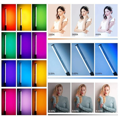 Pixel S24 RGB Fill Light Rod Handheld Portable Color Icelet Outdoor Videos Live Broadcast Studio Camera Stick Lamp(Standard Set+EU Plug Adapter) -  by Pixel | Online Shopping UK | buy2fix