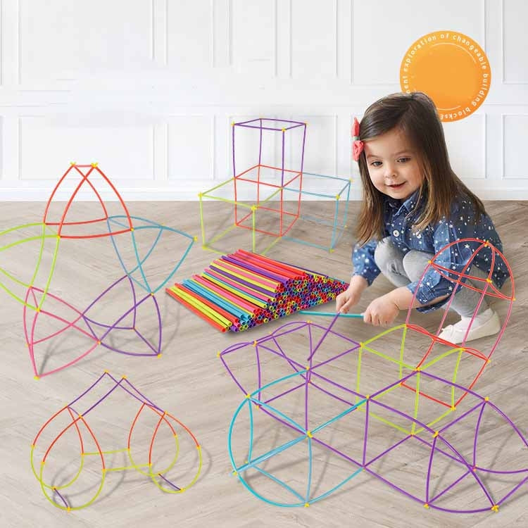 400pcs Pipe+300 Connectors DIY Plastic 4D Straw Building Blocks Joint Funny Development Toys - Building Blocks by buy2fix | Online Shopping UK | buy2fix