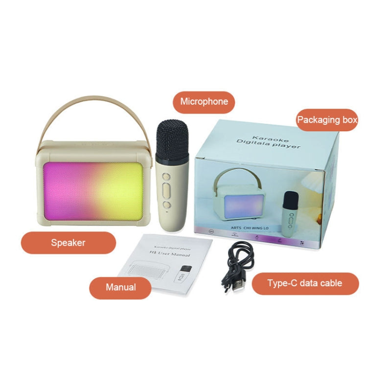 Portable RGB Lighting Effect Bluetooth Speaker Home Mini Karaoke Audio, Style: Dual Microphone+Speaker(Pink) - Microphone by buy2fix | Online Shopping UK | buy2fix