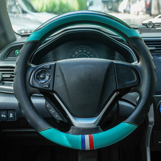 38cm Microfiber Leather Sports Colorful Car Steering Wheel Cover, Color: Green(O Type) - Steering Wheel Accessories by buy2fix | Online Shopping UK | buy2fix