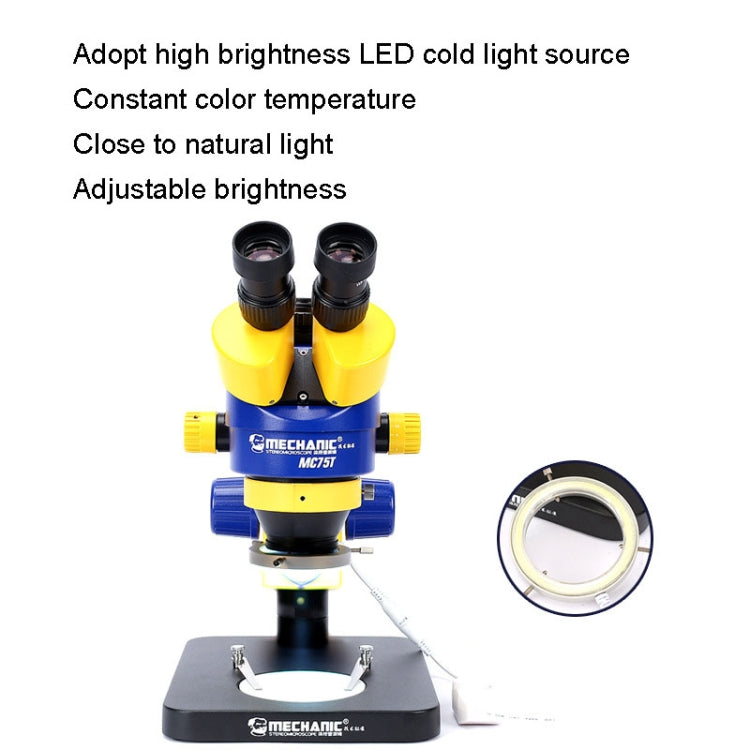 MECHANIC MC-75TB1 Trinocular Stereo Microscope Industrial Grade Can Connect To HD Display - Digital Microscope by MECHANIC | Online Shopping UK | buy2fix