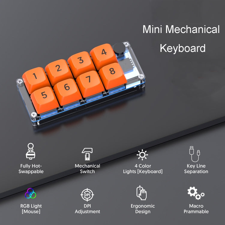 MKESPN Shortcut Macro Defined Wired Samll Keypad Single Handed Gaming Keyboard(Transparent) - Mini Keyboard by MKESPN | Online Shopping UK | buy2fix