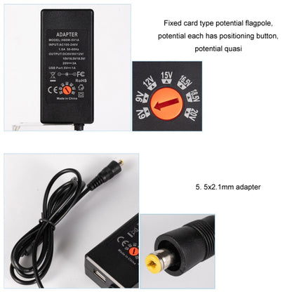 65W 6-20V Adjustable 3A DC Power Adapter Charger, Specification: UK Plug Large - Universal Power Adapter by buy2fix | Online Shopping UK | buy2fix