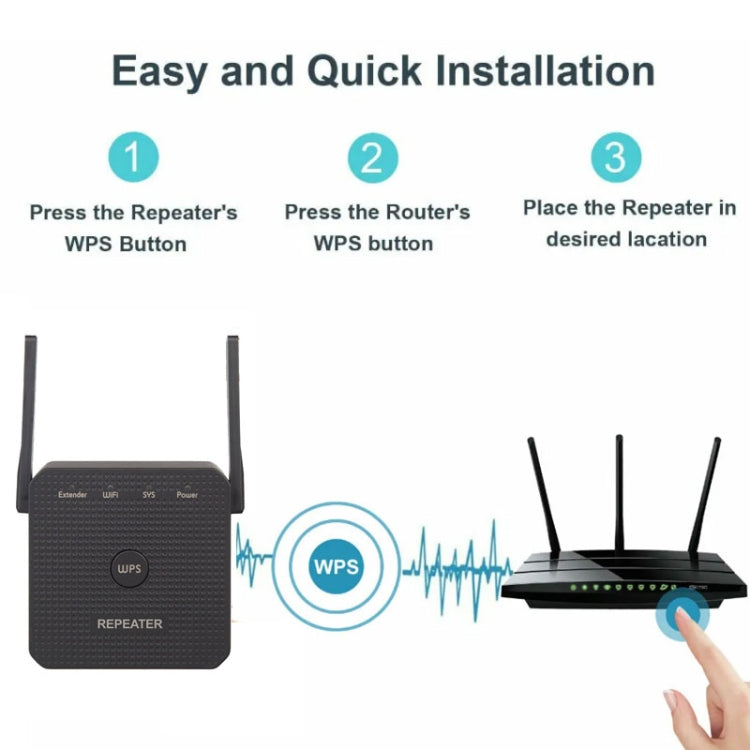 2.4G 300M Wifi Repeater Wifi Extender Wifi Amplifier With 1 LAN Port UK Plug - Broadband Amplifiers by buy2fix | Online Shopping UK | buy2fix