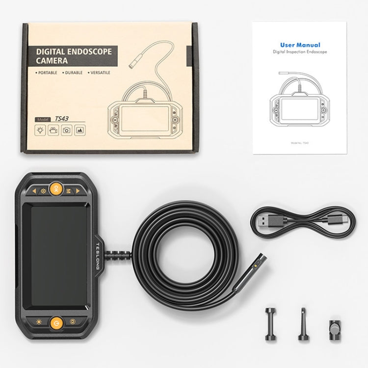 Teslong TS43S HD Camera Probe 4.3 Inch Screen All-In-One Industrial Borescope Auto Repair Tools, Specification: 7.0mm Dual Lens -  by Teslong | Online Shopping UK | buy2fix